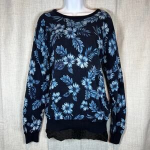 Scotch & Soda Long Sleeved Crew Neck Tee Aloha London Blue floral print XL